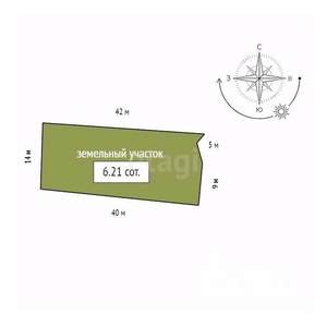 Дом 61м², 2-этажный, участок 6 сот.