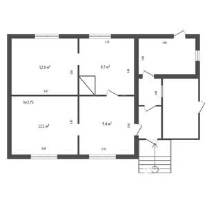 Дом 42м², 1-этажный, участок 4 сот.