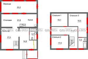 Дом 119м², 2-этажный, участок 15 сот.
