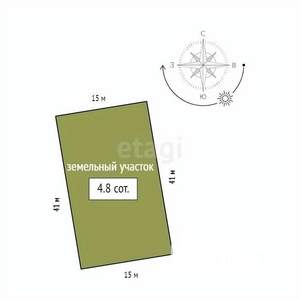 Дом 43м², 1-этажный, участок 5 сот.