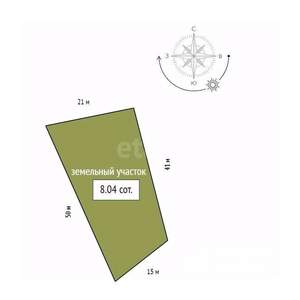 Дом 108м², 1-этажный, участок 8 сот.