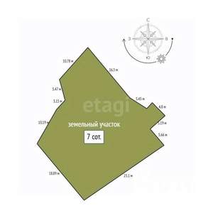 Дом 73м², 2-этажный, участок 7 сот.