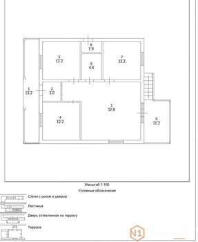 Дом 140м², 1-этажный, участок 8 сот.