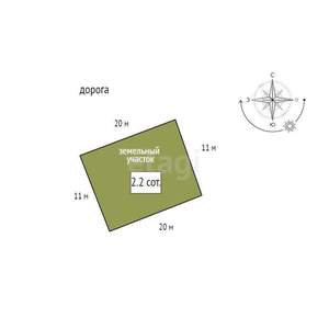 Дом 50м², 1-этажный, участок 2 сот.