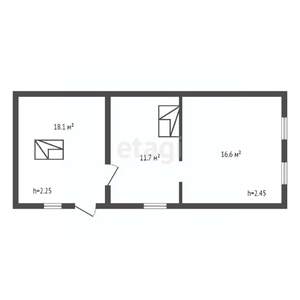 Дом 48м², 1-этажный, участок 4 сот.