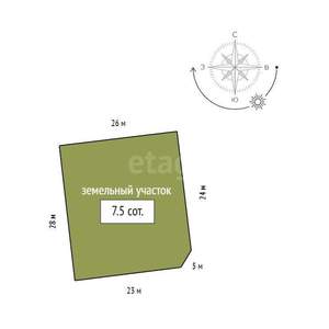 Дом 63м², 1-этажный, участок 8 сот.  