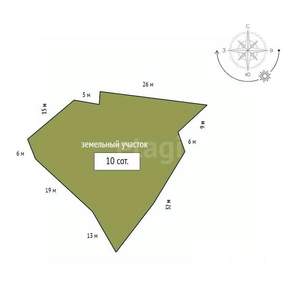 Дом 54м&sup2;, 1-этажный, участок 10 сот.  