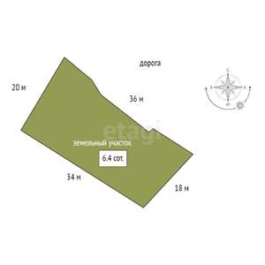 Дом 98м&sup2;, 1-этажный, участок 6 сот.  