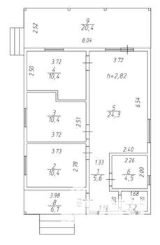 Дом 143м&sup2;, 2-этажный, участок 7 сот.  