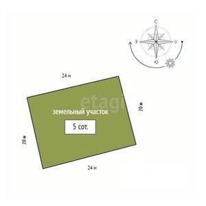 Дом 44м&sup2;, 1-этажный, участок 5 сот.  