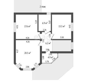 Дом 177м², 2-этажный, участок 5 сот.  