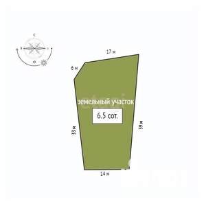 Дом 60м&sup2;, 1-этажный, участок 7 сот.  