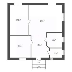 Дом 75м&sup2;, 1-этажный, участок 6 сот.  