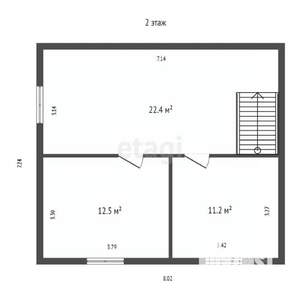 Дом 90м&sup2;, 2-этажный, участок 11 сот.  