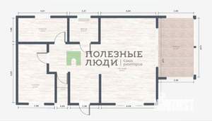 Дом 92м², 1-этажный, участок 6 сот.  