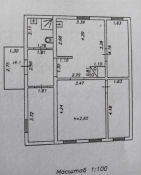 Дом 63м&sup2;, 1-этажный, участок 4 сот.  