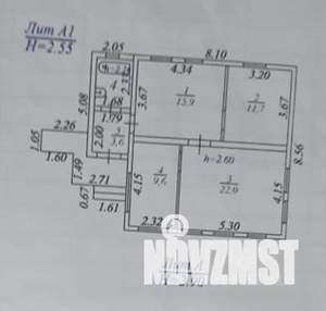 Дом 57м², 1-этажный, участок 7 сот.  