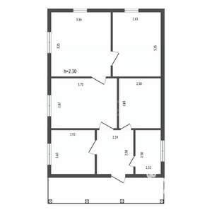 Дом 60м&sup2;, 1-этажный, участок 6 сот.  