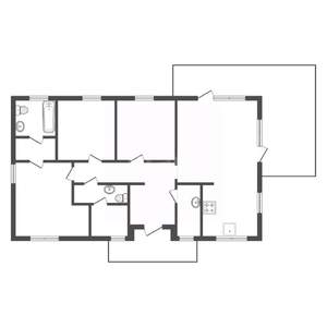 Дом 96м², 1-этажный, участок 7 сот.  