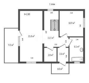 Дом 121м&sup2;, 2-этажный, участок 15 сот.  