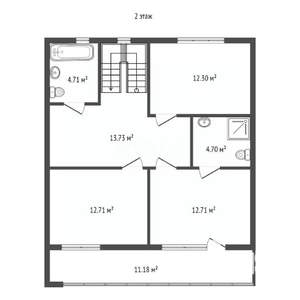 Дом 155м&sup2;, 2-этажный, участок 12 сот.  