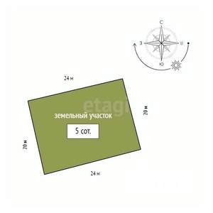 Дом 44м&sup2;, 1-этажный, участок 5 сот.  