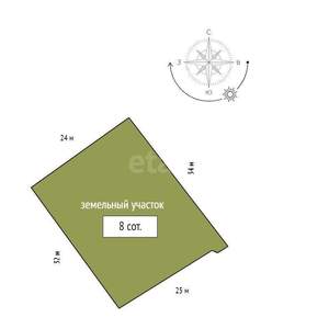 Дом 90м&sup2;, 2-этажный, участок 8 сот.  