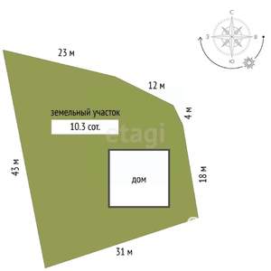 Дом 103м&sup2;, 1-этажный, участок 10 сот.  