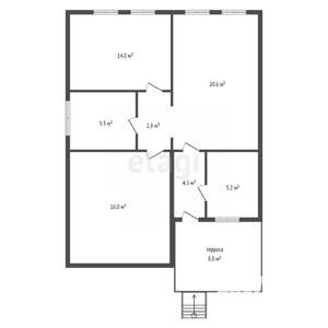 Дом 76м², 1-этажный, участок 10 сот.  