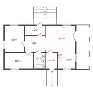 Дом 115м&sup2;, 1-этажный, участок 10 сот.  