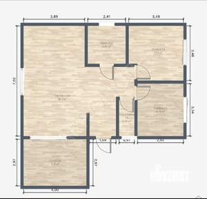 Дом 71м&sup2;, 1-этажный, участок 6 сот.  