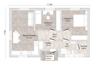 Дом 63м&sup2;, 1-этажный, участок 7 сот.  