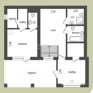 Дом 123м&sup2;, 2-этажный, участок 7 сот.  