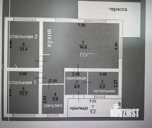 Дом 87м&sup2;, 1-этажный, участок 8 сот.  