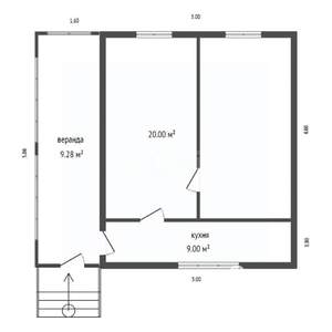 Дом 50м&sup2;, 2-этажный, участок 5 сот.  