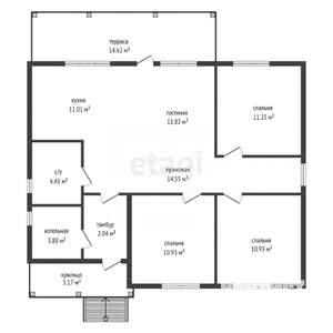 Дом 115м², 1-этажный, участок 10 сот.  