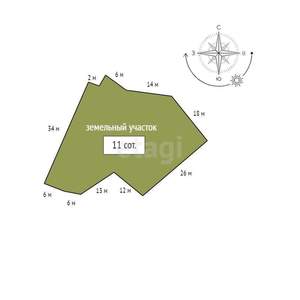 Дом 113м&sup2;, 1-этажный, участок 110 сот.  