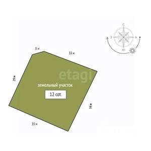 Дом 121м², 1-этажный, участок 12 сот.  