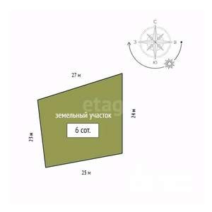 Дом 100м&sup2;, 2-этажный, участок 6 сот.  