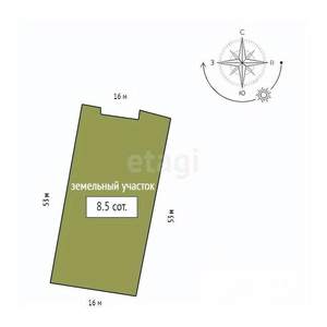 Дом 65м&sup2;, 2-этажный, участок 9 сот.  