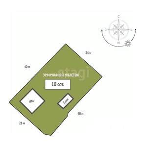 Дом 50м&sup2;, 2-этажный, участок 10 сот.  