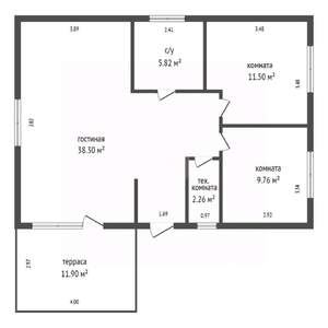 Дом 70м&sup2;, 1-этажный, участок 6 сот.  