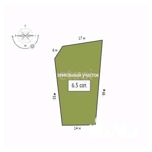 Дом 60м&sup2;, 1-этажный, участок 7 сот.  