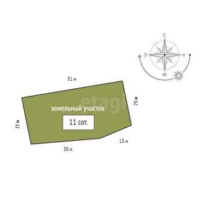 Дом 70м&sup2;, 1-этажный, участок 11 сот.  