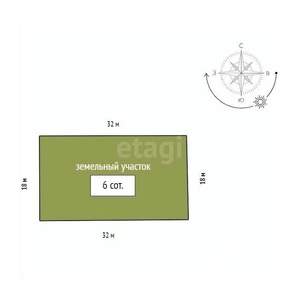 Дом 60м², 2-этажный, участок 6 сот.  