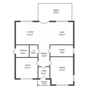 Дом 94м&sup2;, 1-этажный, участок 9 сот.  