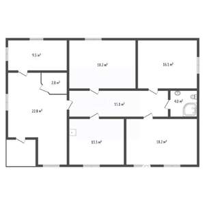 Дом 120м&sup2;, 1-этажный, участок 1677 сот.  