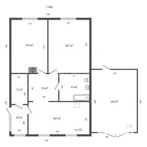 Дом 150м&sup2;, 2-этажный, участок 8 сот.  