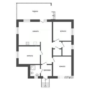 Дом 93м², 1-этажный, участок 7 сот.  