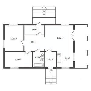 Дом 115м&sup2;, 1-этажный, участок 10 сот.  